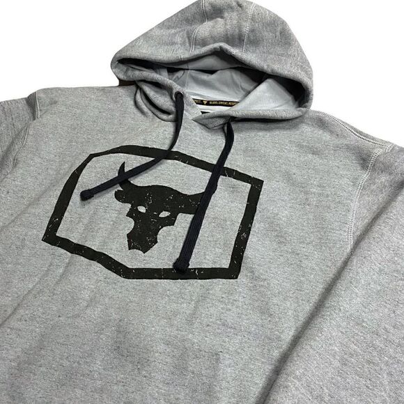 UNDER ARMOUR Project Rock Warm-Up Hoodie 1346067-011 Gray Black size L (a) New - Picture 2 of 13